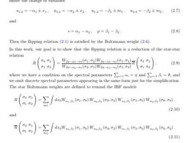 Equations for the flipping relation as a reduced star-star relation